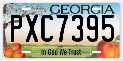 GA license plate PXC7395