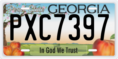 GA license plate PXC7397