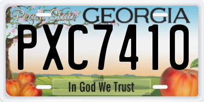 GA license plate PXC7410