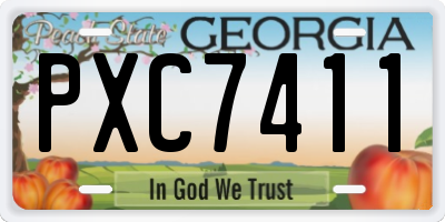 GA license plate PXC7411