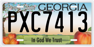GA license plate PXC7413