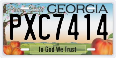 GA license plate PXC7414