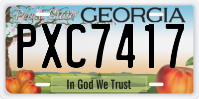 GA license plate PXC7417