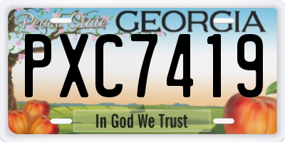 GA license plate PXC7419