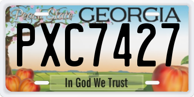 GA license plate PXC7427