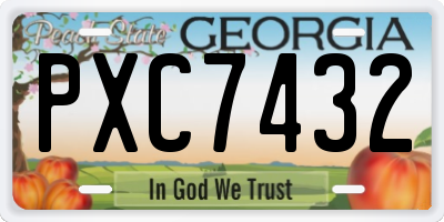 GA license plate PXC7432