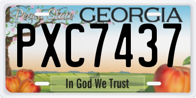 GA license plate PXC7437