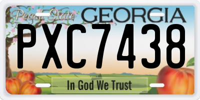 GA license plate PXC7438