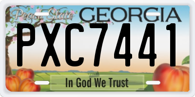 GA license plate PXC7441