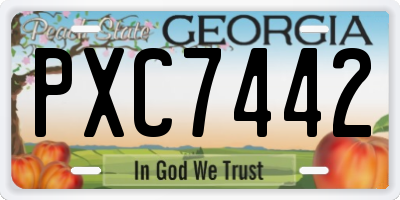 GA license plate PXC7442