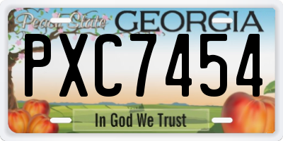 GA license plate PXC7454