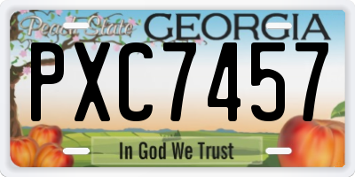 GA license plate PXC7457