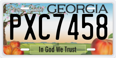 GA license plate PXC7458