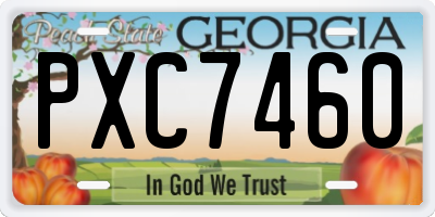 GA license plate PXC7460