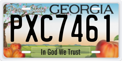 GA license plate PXC7461