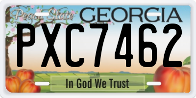 GA license plate PXC7462