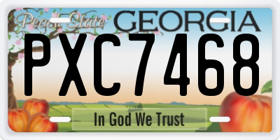 GA license plate PXC7468
