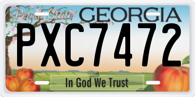 GA license plate PXC7472