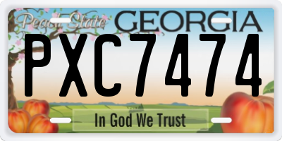 GA license plate PXC7474