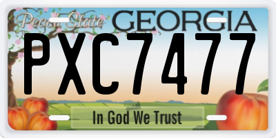 GA license plate PXC7477