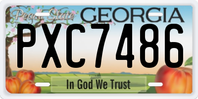 GA license plate PXC7486