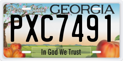 GA license plate PXC7491