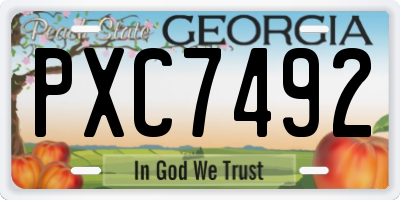 GA license plate PXC7492