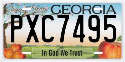 GA license plate PXC7495