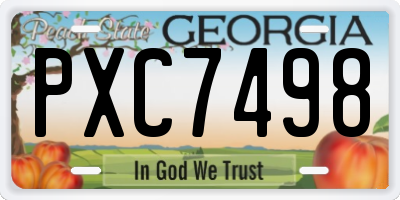 GA license plate PXC7498