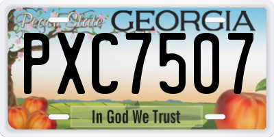 GA license plate PXC7507