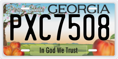 GA license plate PXC7508