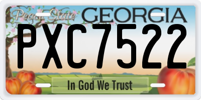 GA license plate PXC7522