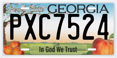 GA license plate PXC7524