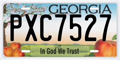 GA license plate PXC7527