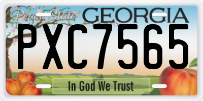 GA license plate PXC7565