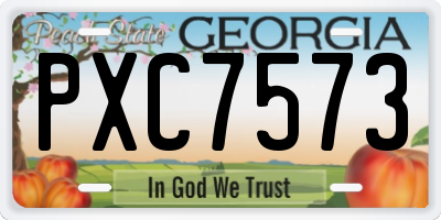 GA license plate PXC7573