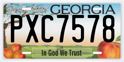 GA license plate PXC7578