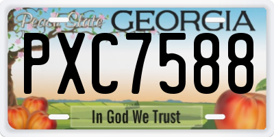 GA license plate PXC7588
