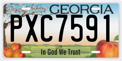 GA license plate PXC7591