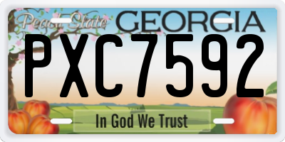 GA license plate PXC7592