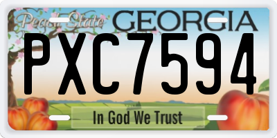 GA license plate PXC7594