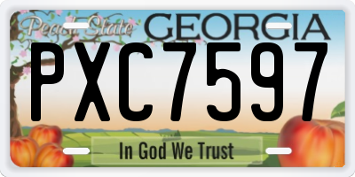 GA license plate PXC7597