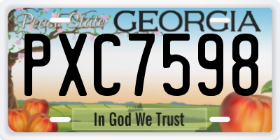 GA license plate PXC7598