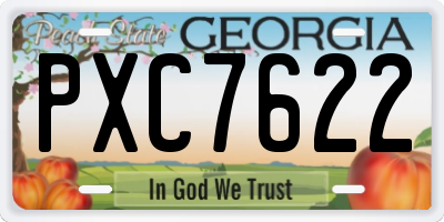 GA license plate PXC7622