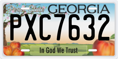 GA license plate PXC7632