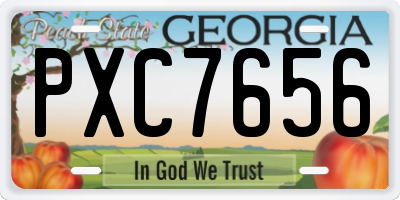 GA license plate PXC7656