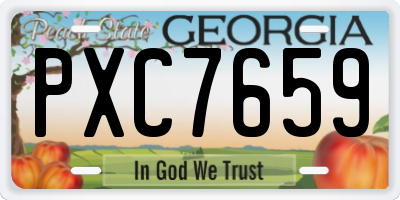 GA license plate PXC7659