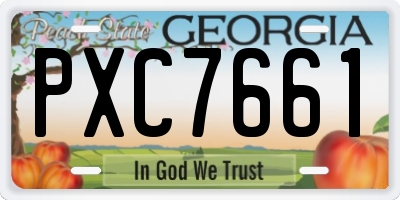 GA license plate PXC7661