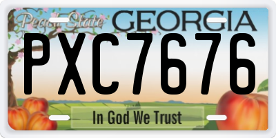 GA license plate PXC7676