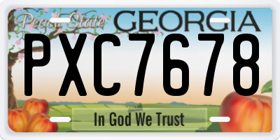 GA license plate PXC7678